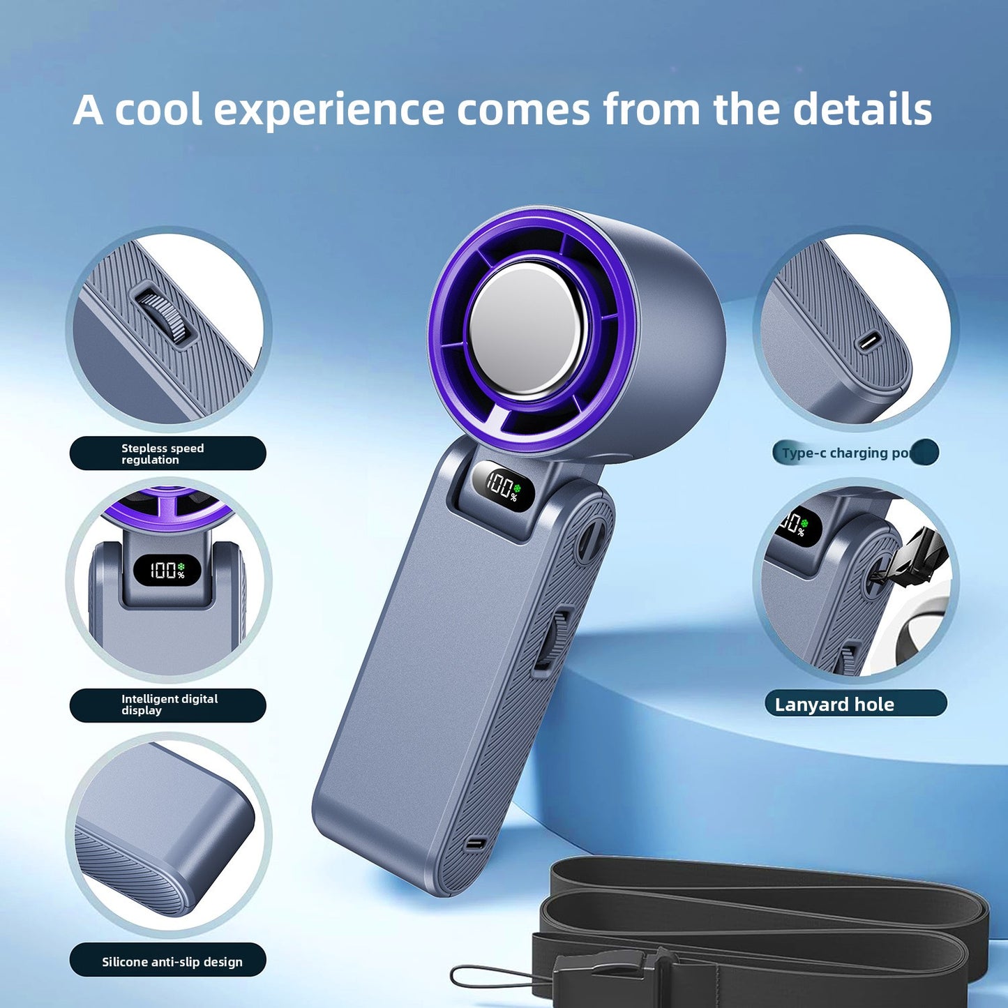 Portable Folding Rechargeable Mini Fan for Cross-border Sales