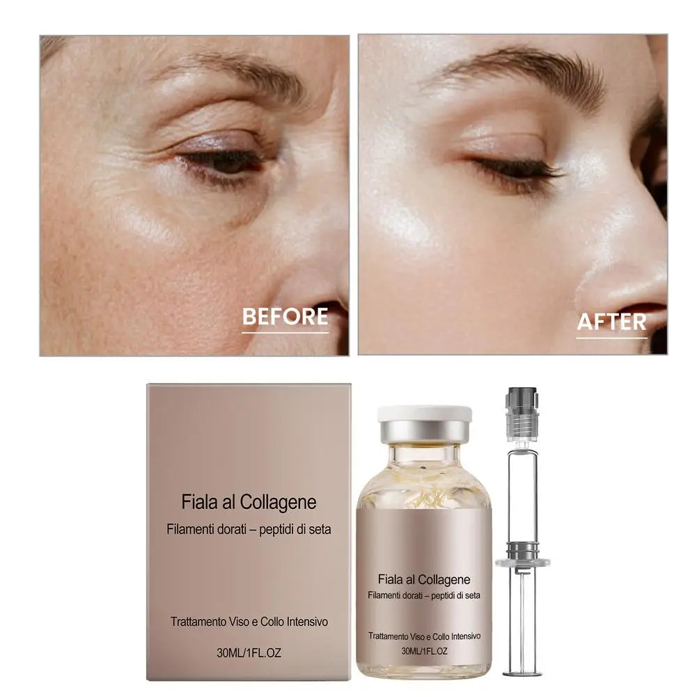 Collagen Silk Peptide Firming Ampoule 30ml,Hydrating Face Serum for Dry Skin, Smooths Fine Lines & Restores Elasticity Skincare