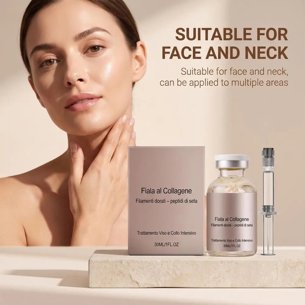 Collagen Silk Peptide Firming Ampoule 30ml,Hydrating Face Serum for Dry Skin, Smooths Fine Lines & Restores Elasticity Skincare