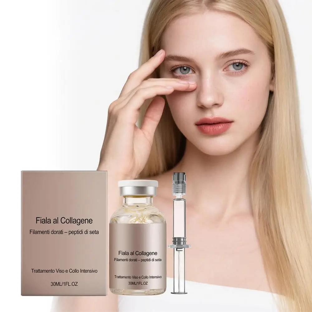Collagen Silk Peptide Firming Ampoule 30ml,Hydrating Face Serum for Dry Skin, Smooths Fine Lines & Restores Elasticity Skincare