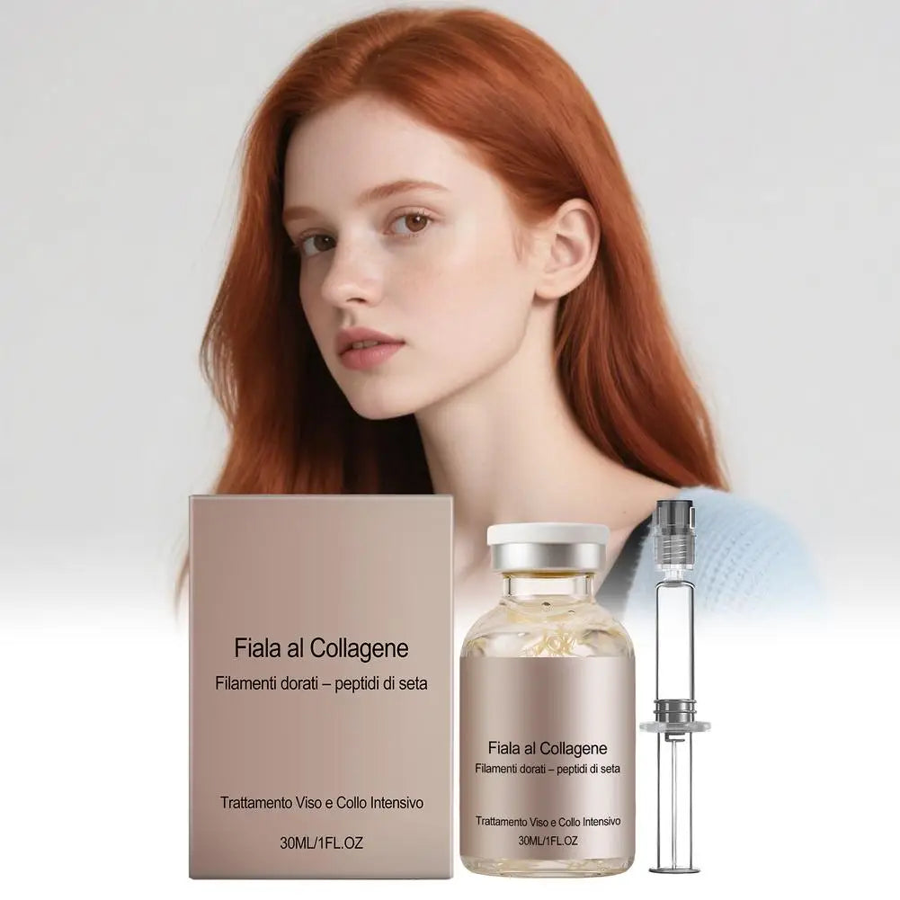 Collagen Silk Peptide Firming Ampoule 30ml,Hydrating Face Serum for Dry Skin, Smooths Fine Lines & Restores Elasticity Skincare