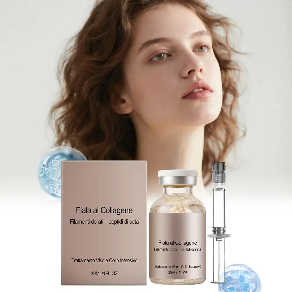 Collagen Silk Peptide Firming Ampoule 30ml,Hydrating Face Serum for Dry Skin, Smooths Fine Lines & Restores Elasticity Skincare